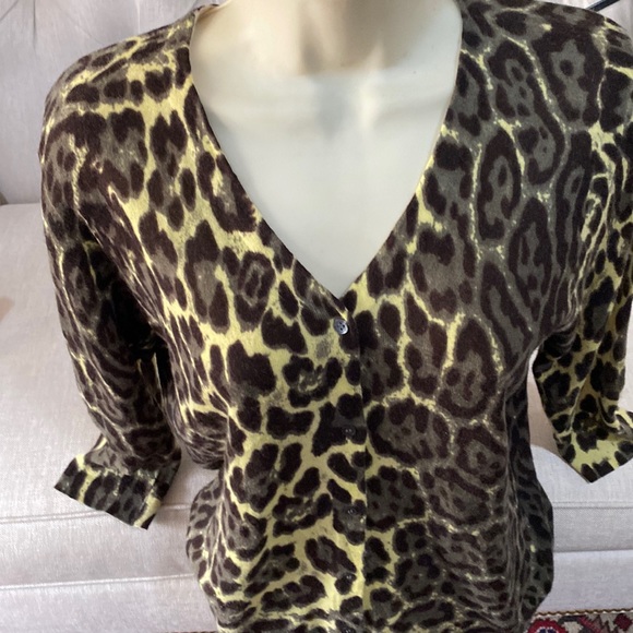 NEIMAN MARCUS CASHMERE COLLECTION Button down sweater jacket 3/4 sleeves size XL - Picture 8 of 16